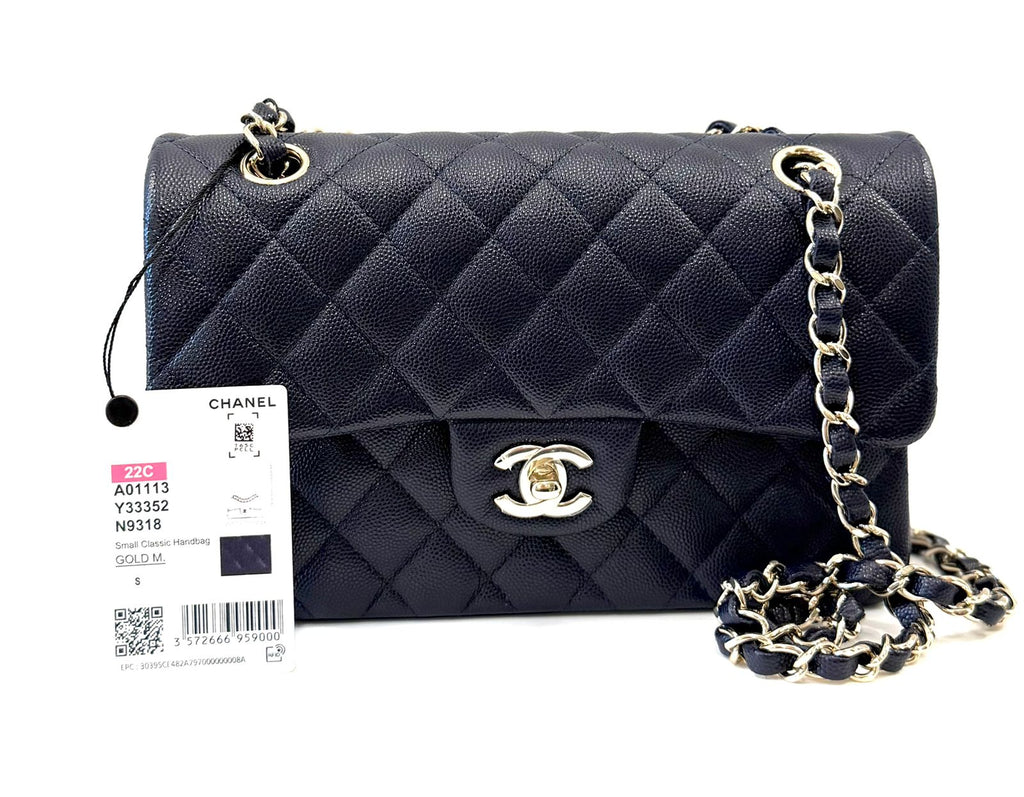 CHANEL CLASSIC CAVIAR QUILTED LEATHER SMALL DOUBLE FLAP BAG