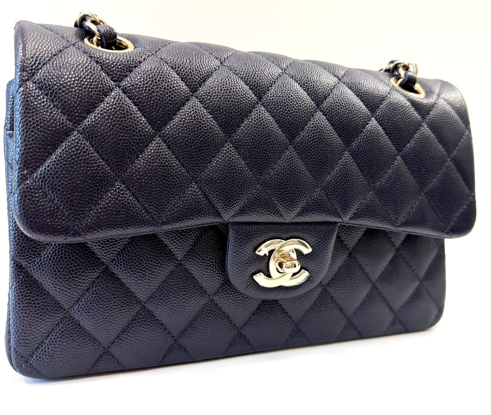 CHANEL CLASSIC CAVIAR QUILTED LEATHER SMALL DOUBLE FLAP BAG