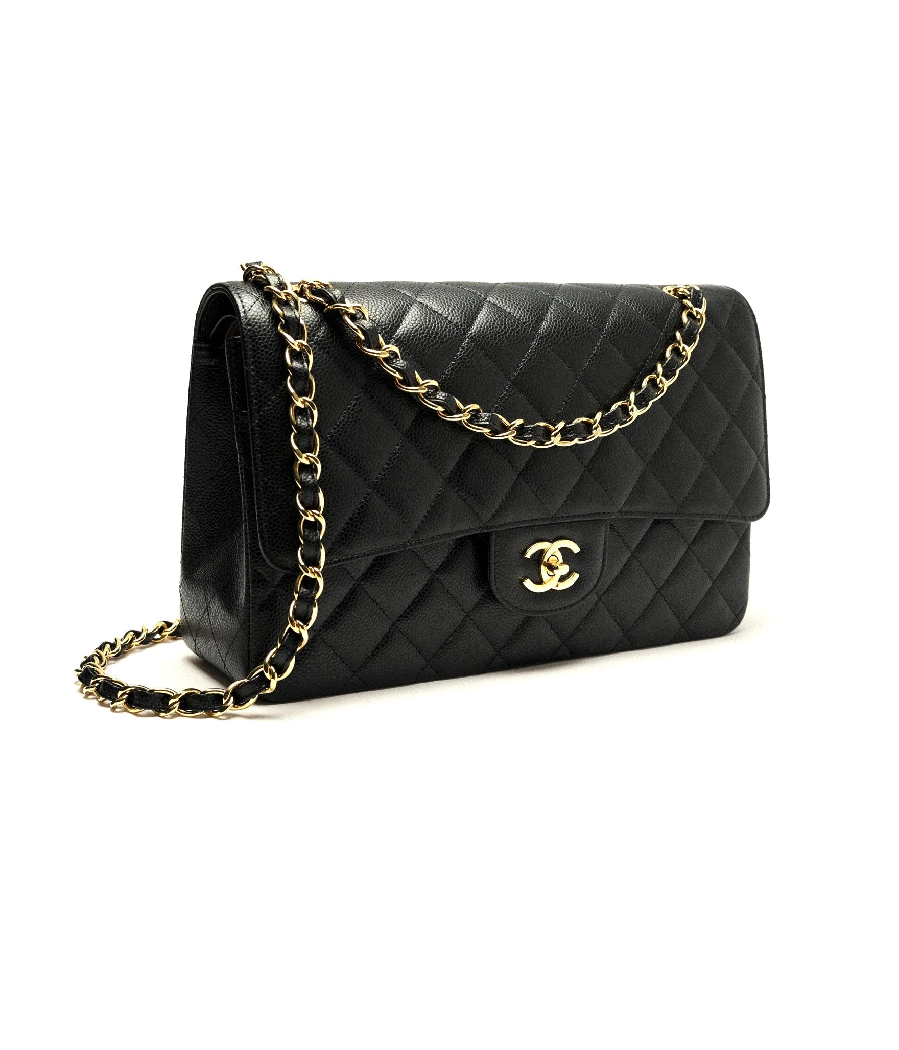 CHANEL CLASSIC CAVIAR QUILTED DOUBLE FLAP LARGE BAG