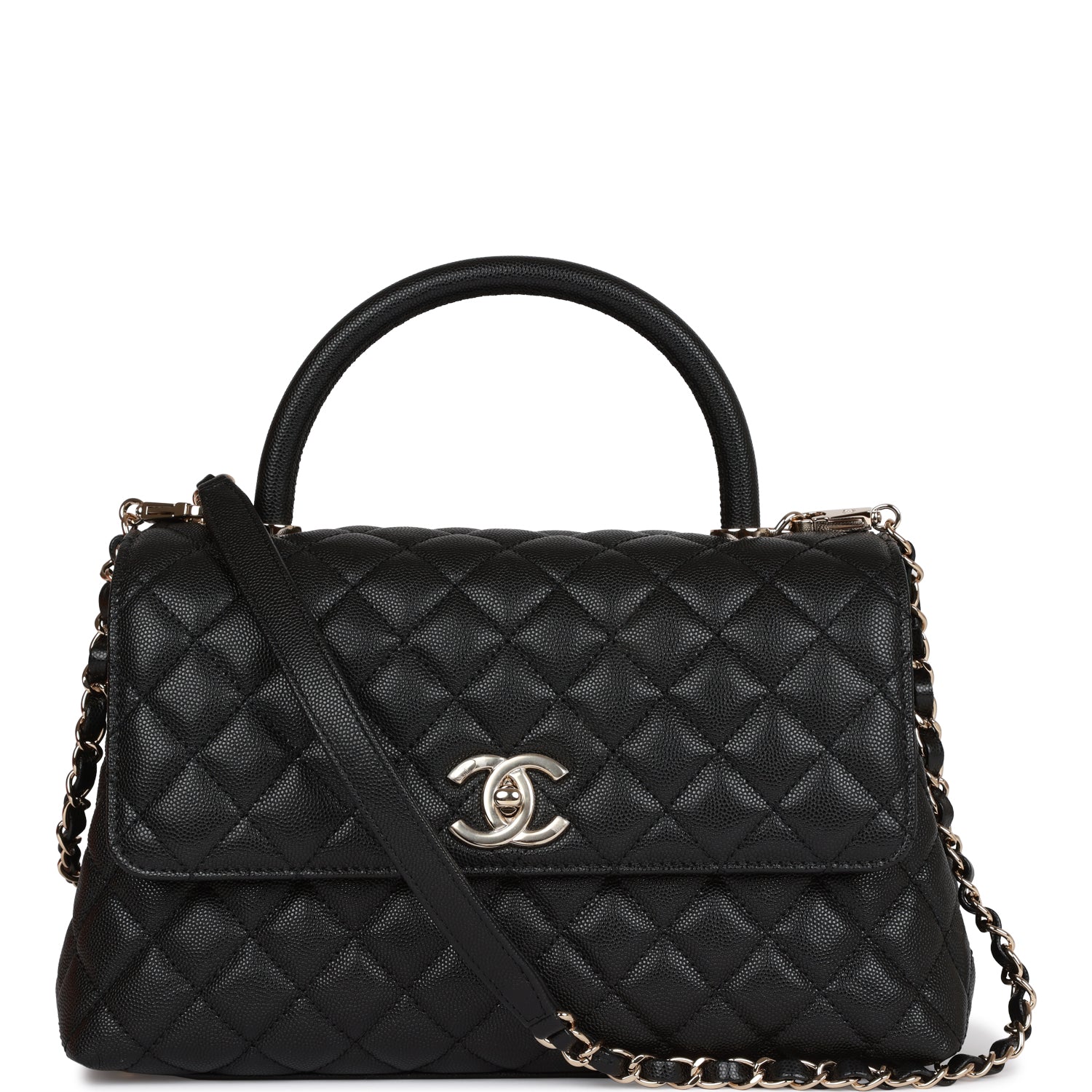 CHANEL CAVIAR QUILTED COCO HANDLE 21P MEDIUM SHOULDER BAG