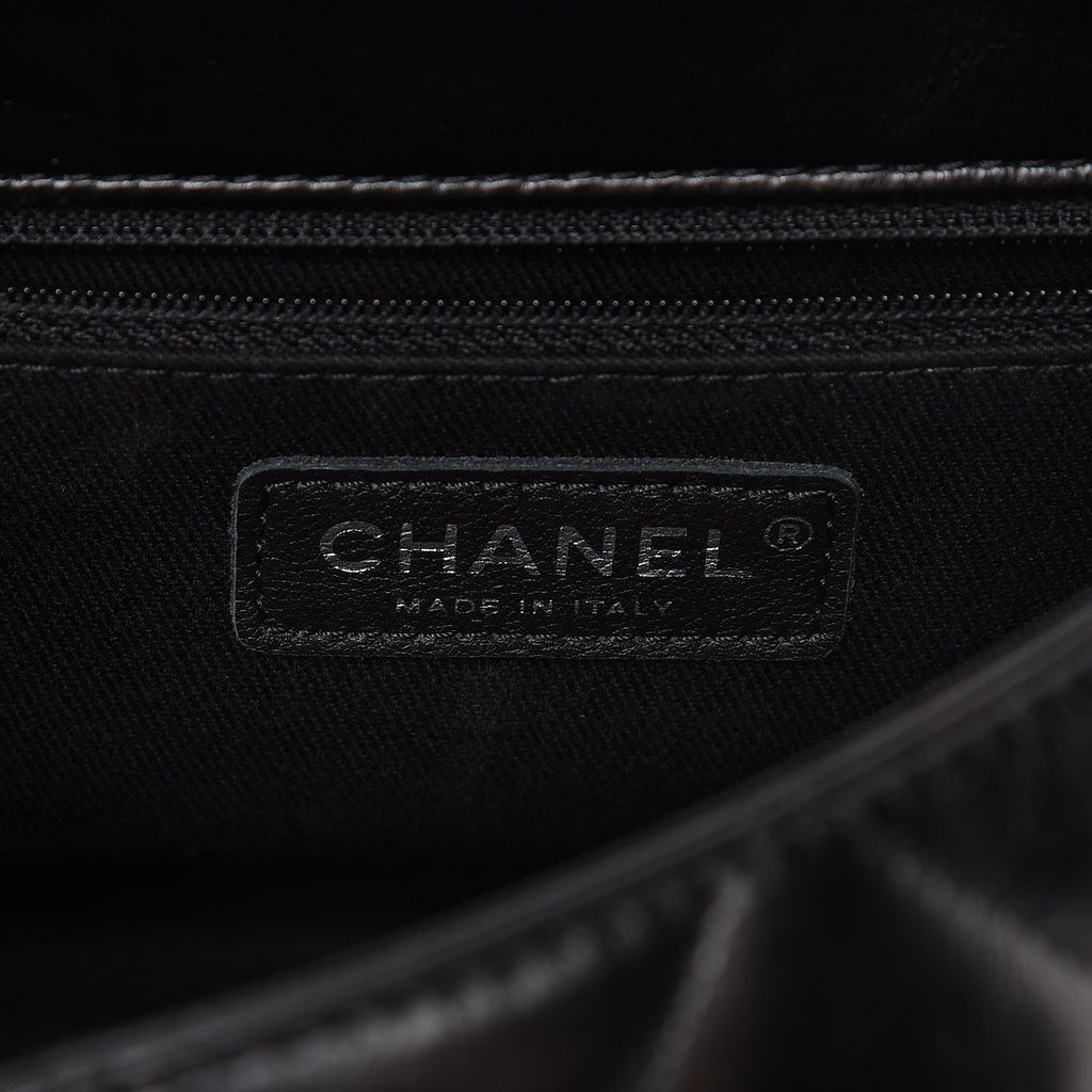 CHANEL Glazed Calfskin Quilted Small CC Delivery Tote