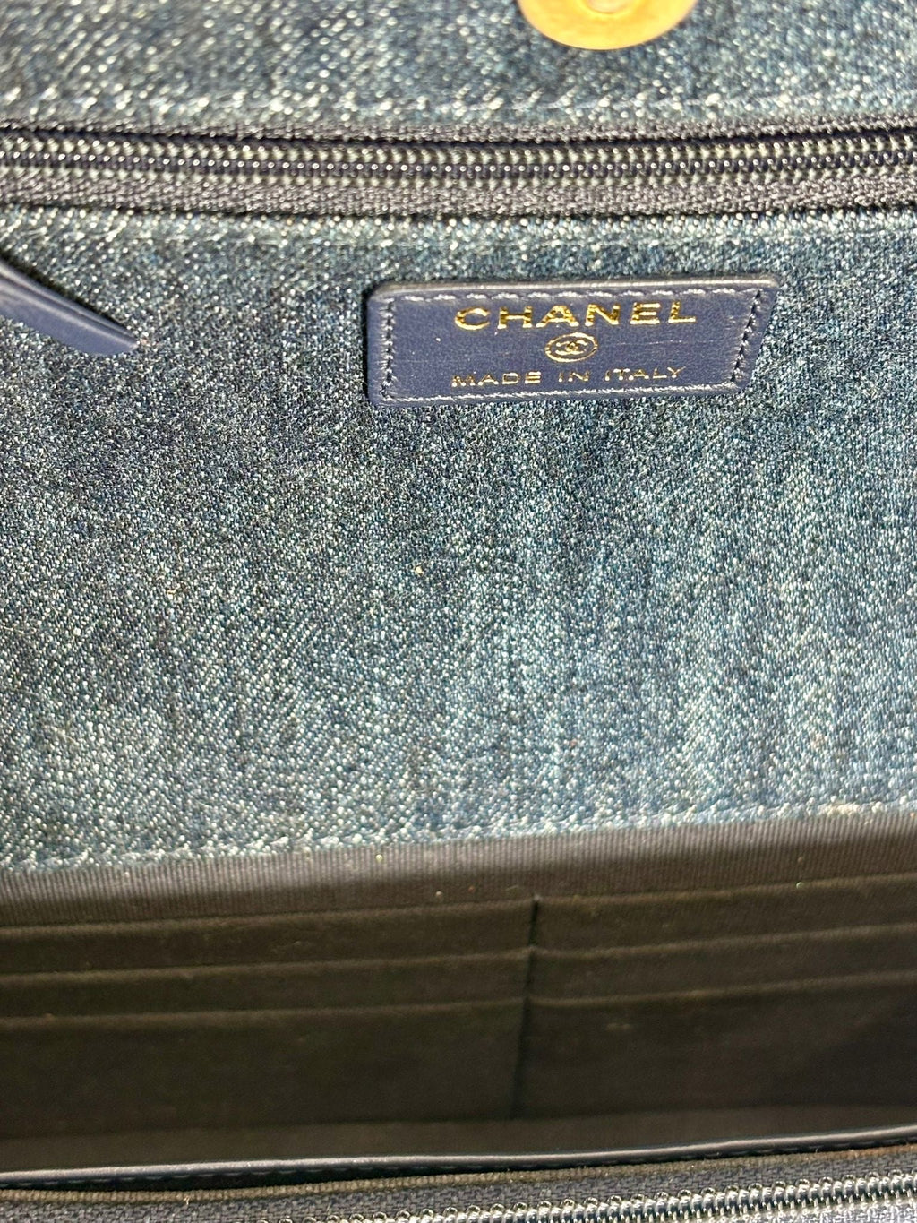 CHANEL DENIM QUILTED CHANEL 19 WALLET ON CHAIN
