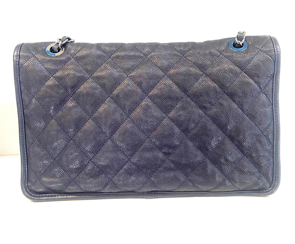 CHANEL FRENCH RIVIERA QUILTED CAVIAR MEDIUM FLAP BAG