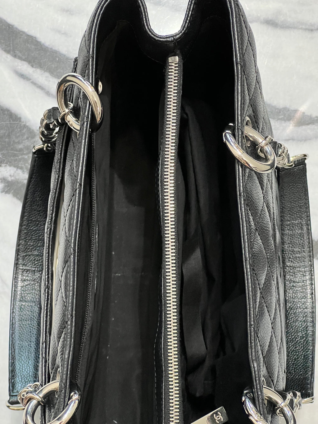 CHANEL CAVIAR QUILTED LEATHER GST TOTE BAG