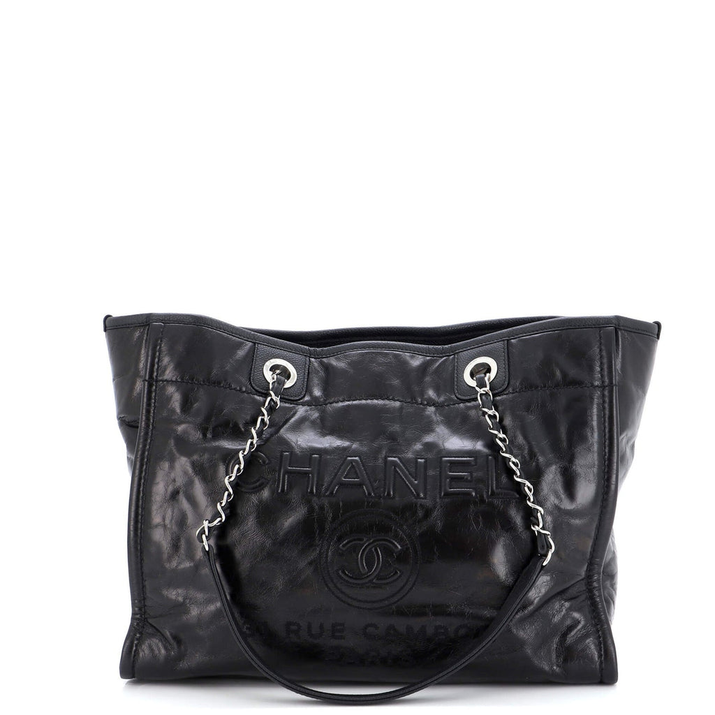 CHANEL 31 RUE CAMBON GLAZED CALFSKIN LEATHER DEAUVILLE TOTE