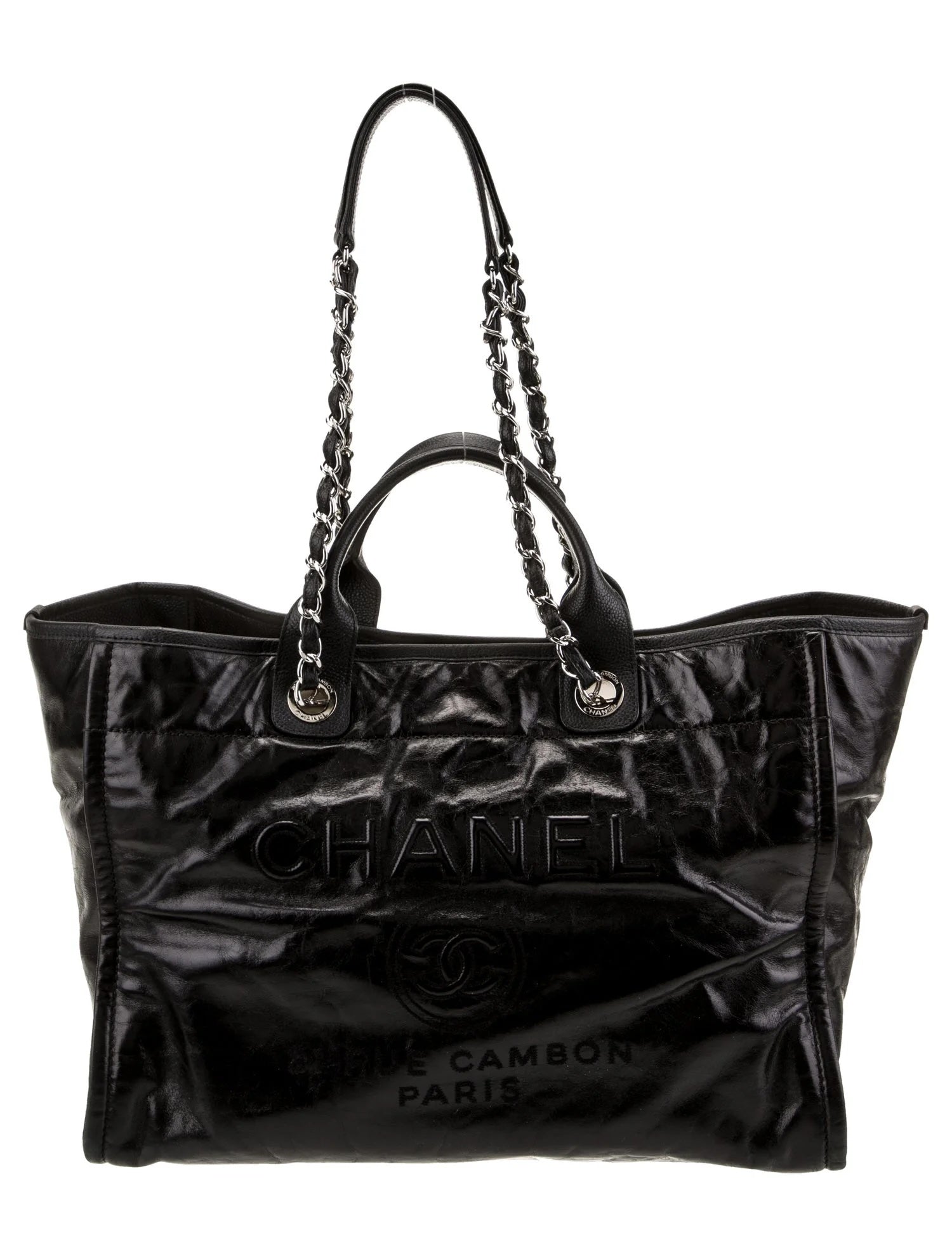 CHANEL 31 RUE CAMBON GLAZED CALFSKIN LEATHER DEAUVILLE TOTE