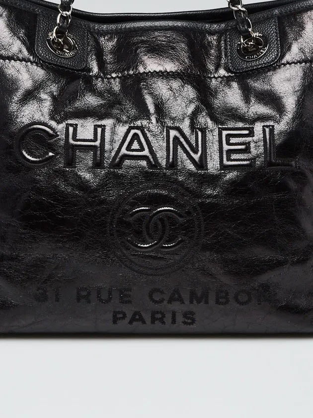 CHANEL 31 RUE CAMBON GLAZED CALFSKIN LEATHER DEAUVILLE TOTE