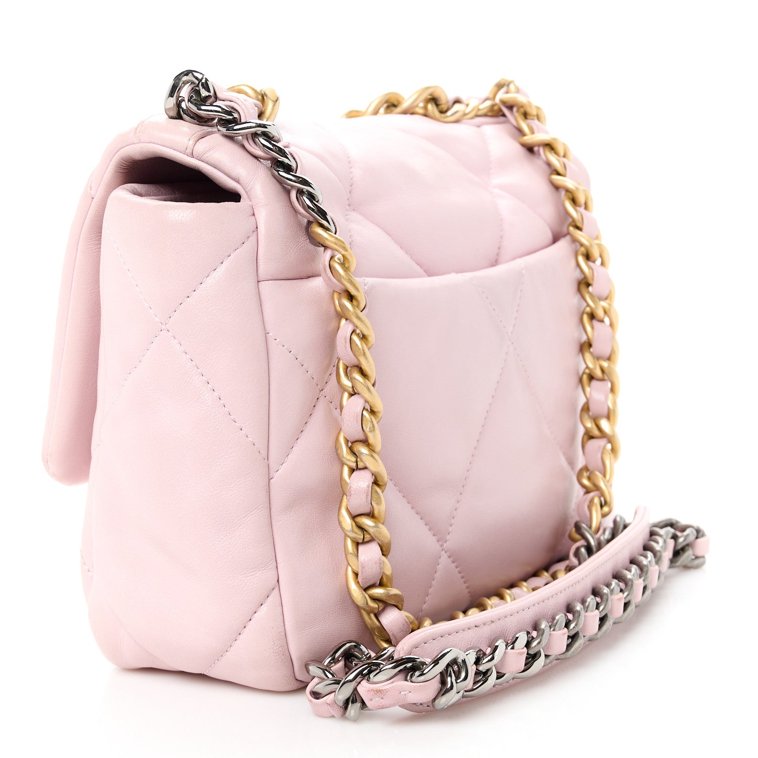 CHANEL QUILTED GOATSKIN MEDIUM CHANEL 19 FLAP BAG