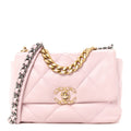 CHANEL QUILTED GOATSKIN MEDIUM CHANEL 19 FLAP BAG