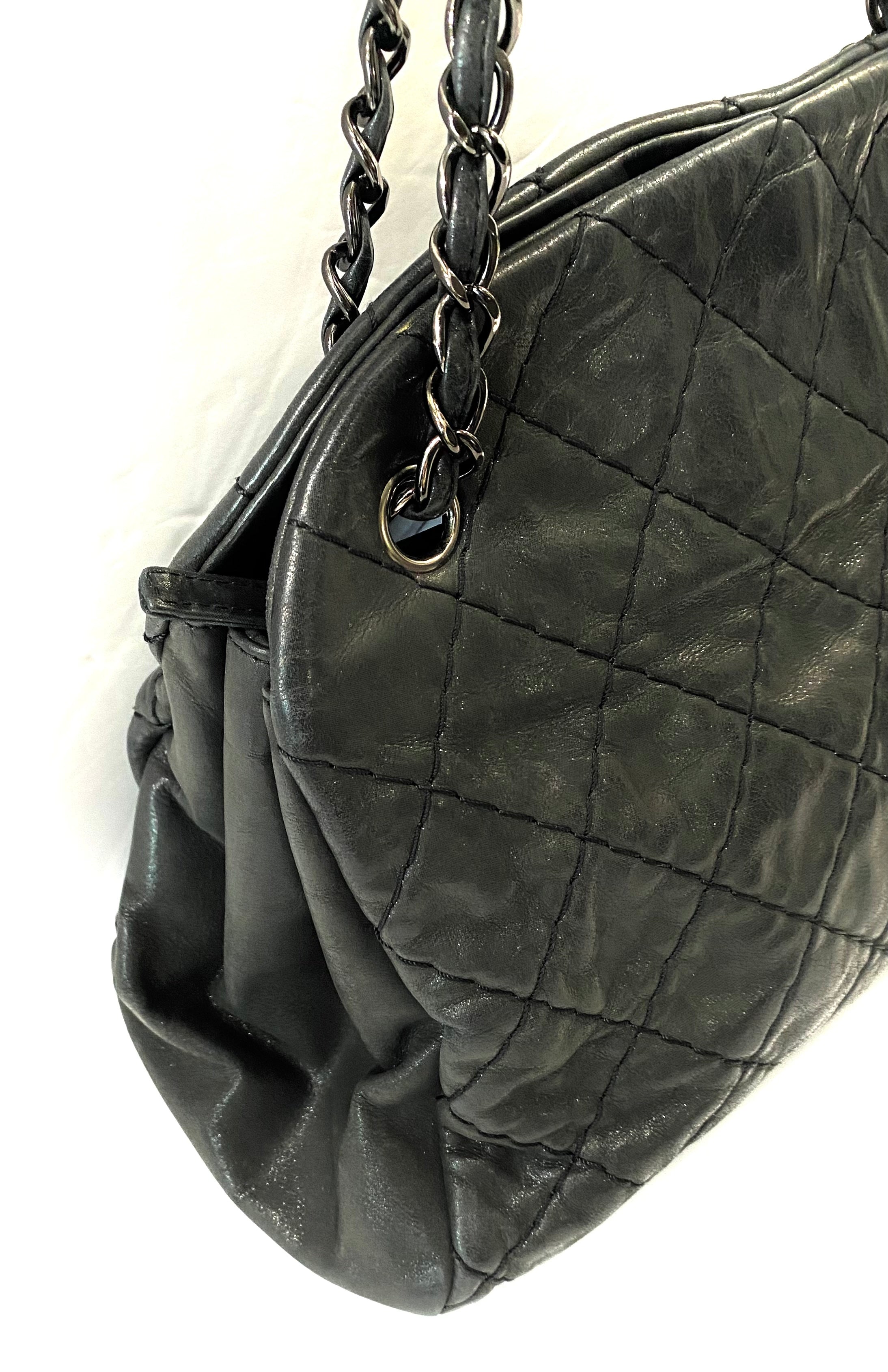 CHANEL IRIDESCENT CALFSKIN LEATHER LARGE JUST MADEMOISELLE BAG