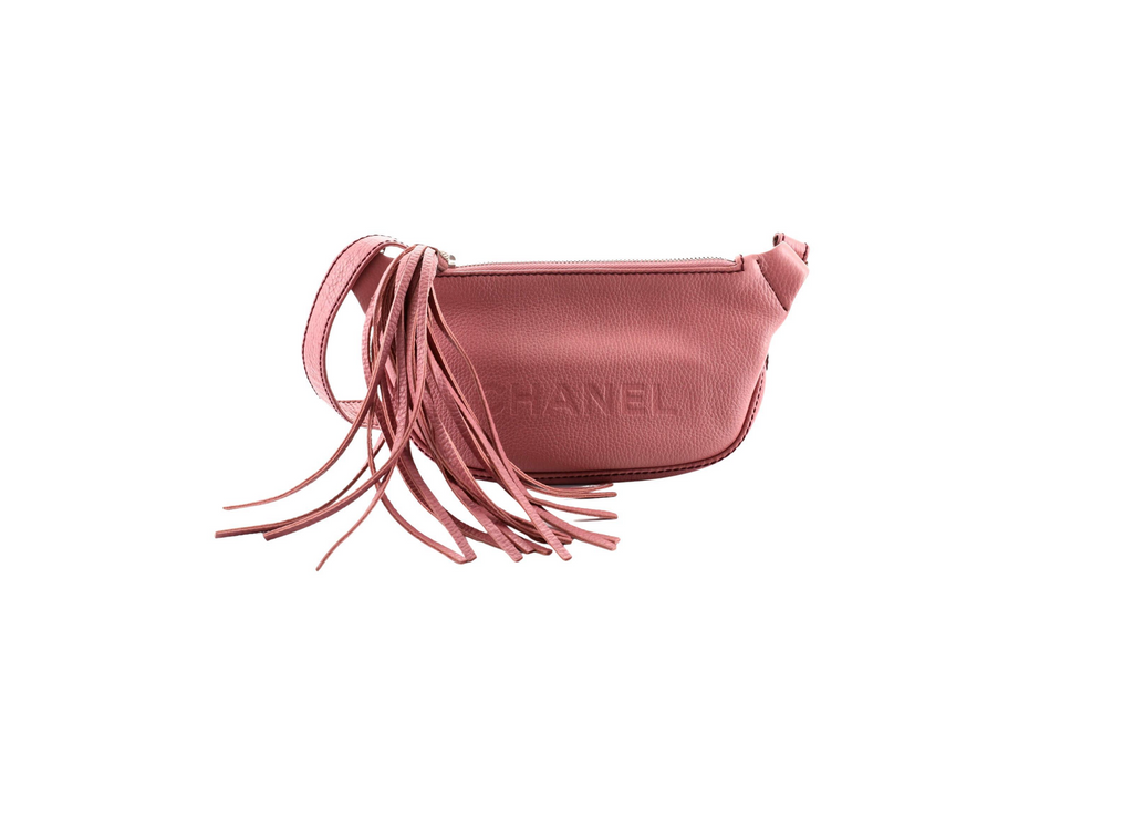 Chanel Lax Crossbody Bag Pebbled Leather Pink
