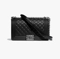 CHANEL CAVIAR DIAMOND QUILTED MEDIUM BOY BAG