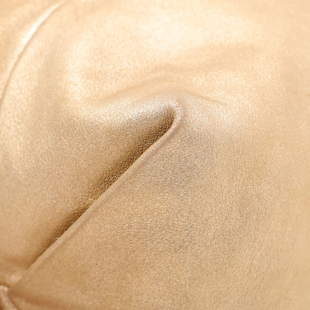 CHANEL CC METALLIC GOLD LAMBSKIN LEATHER HOBO BAG