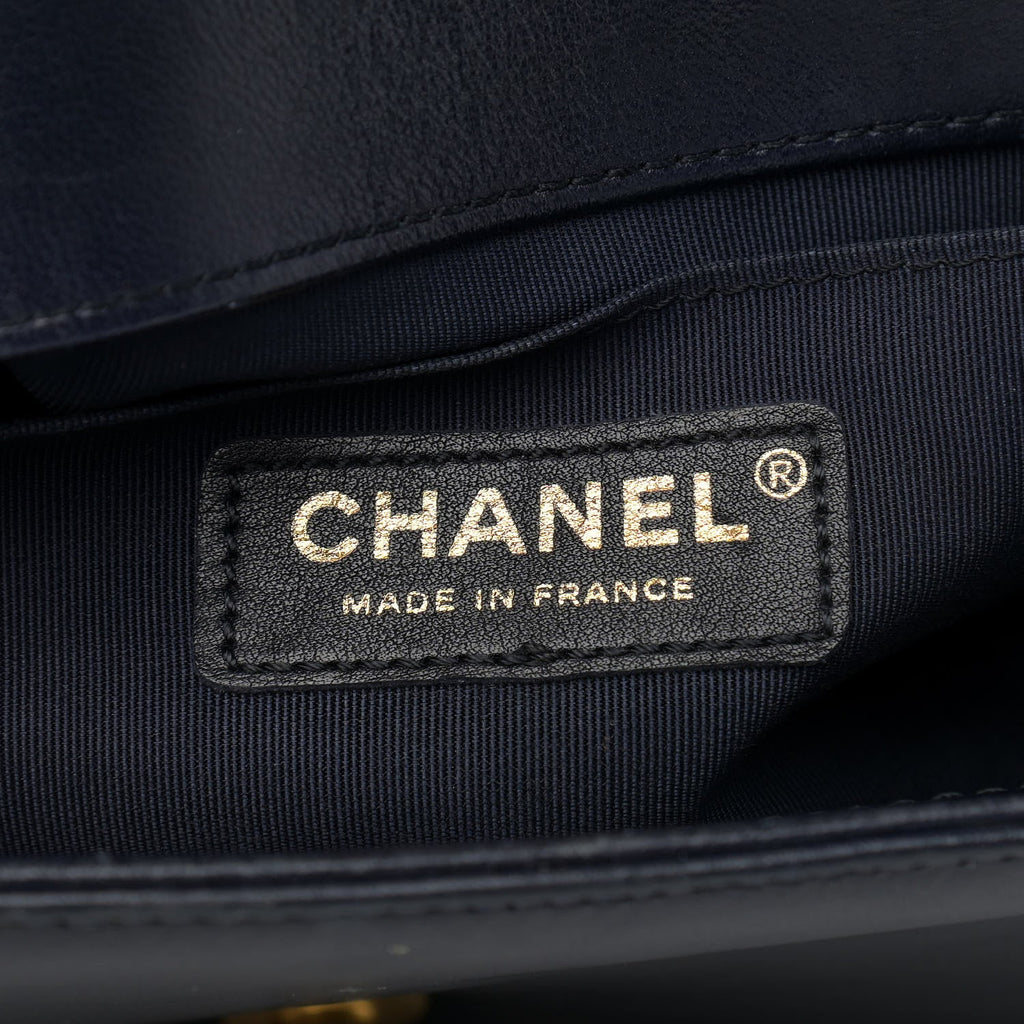 CHANEL LAMBSKIN QUILTED MEDIUM BOY FLAP BAG