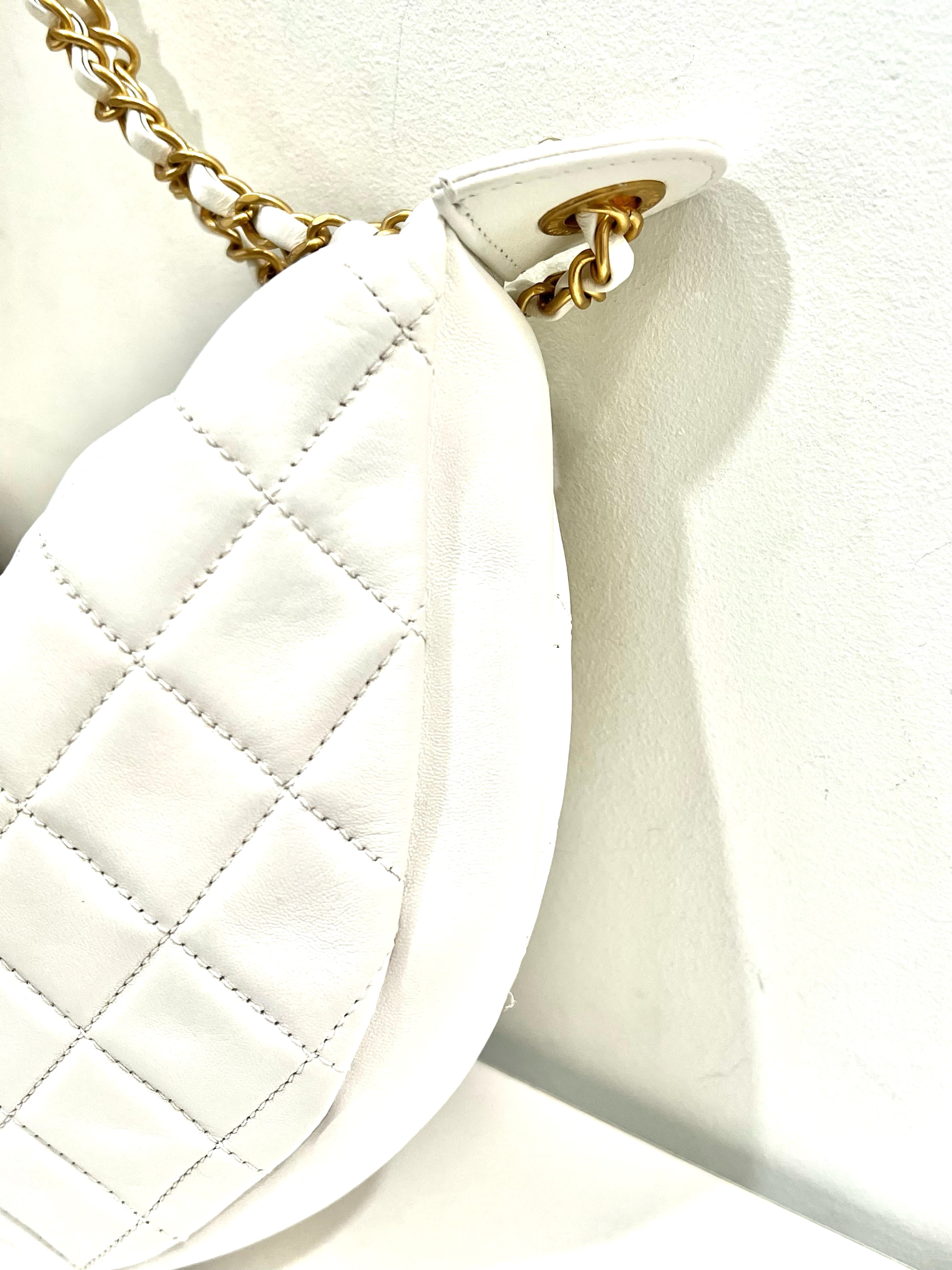 CHANEL PARIS NY ALL ABOUT CHAINS NAPPA LEATHER HOBO BAG