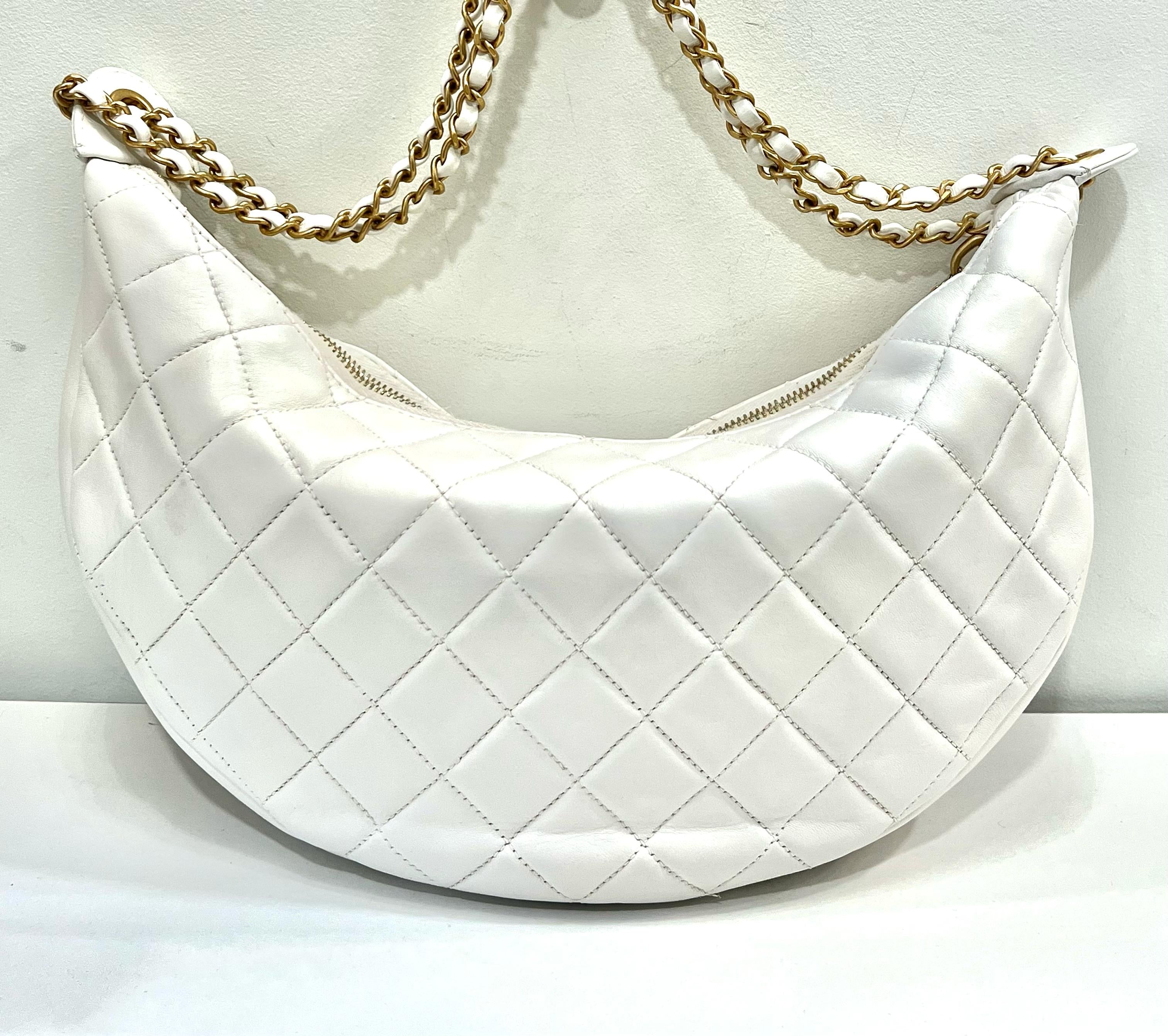 CHANEL PARIS NY ALL ABOUT CHAINS NAPPA LEATHER HOBO BAG
