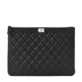 CHANEL CAVIAR QUILTED LEATHER BOY O-CASE CLUTCH BAG