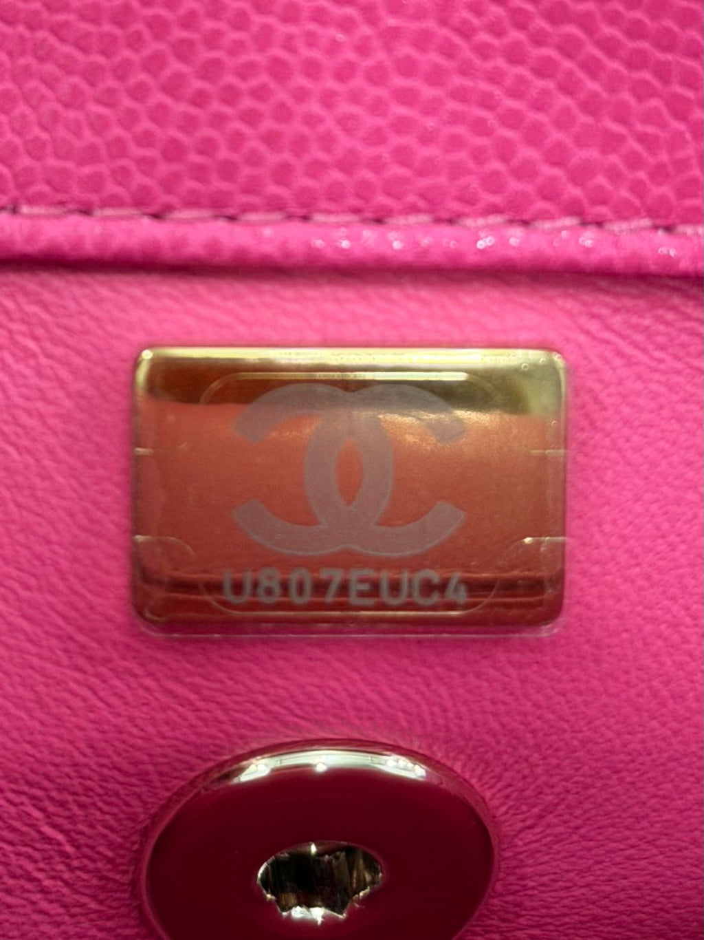 CHANEL CAVIAR QUILTED SMALL COCO HANDLE FLAP BAG IN PINK