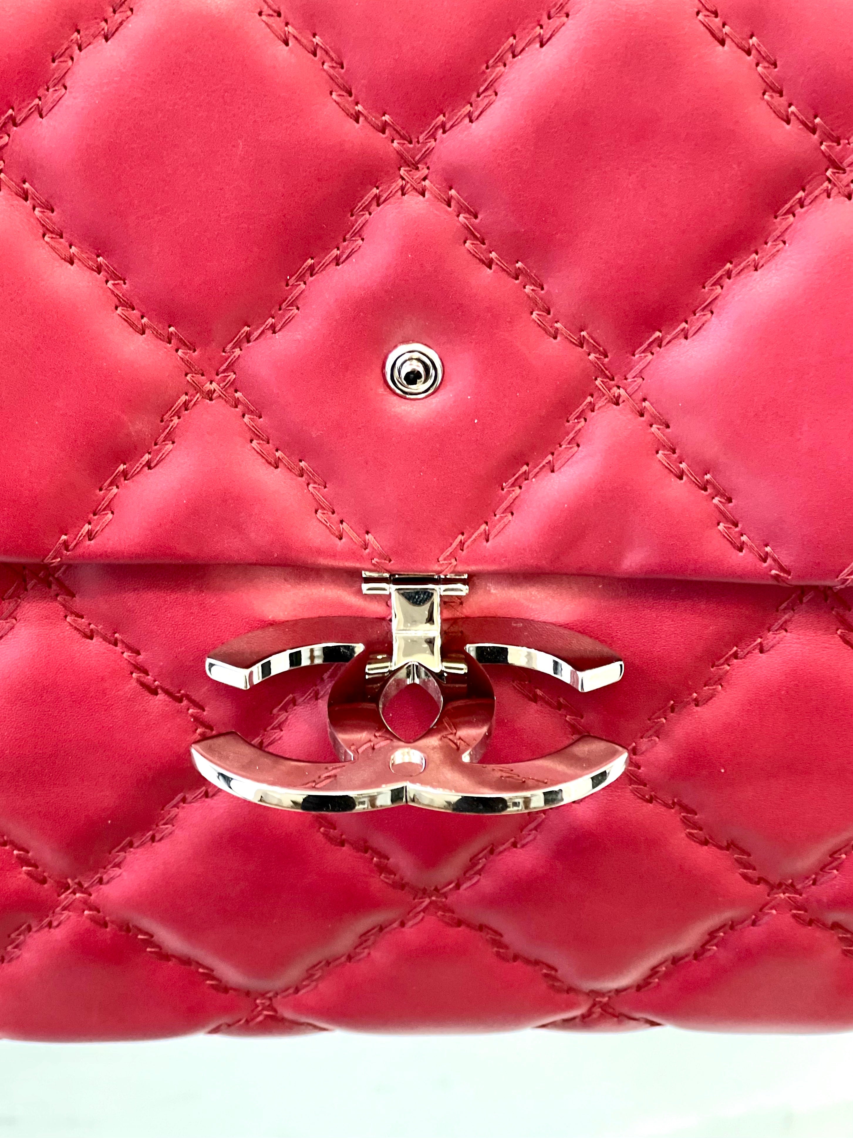 CHANEL CC QUILTED CALFSKIN LARGE FLAP BAG
