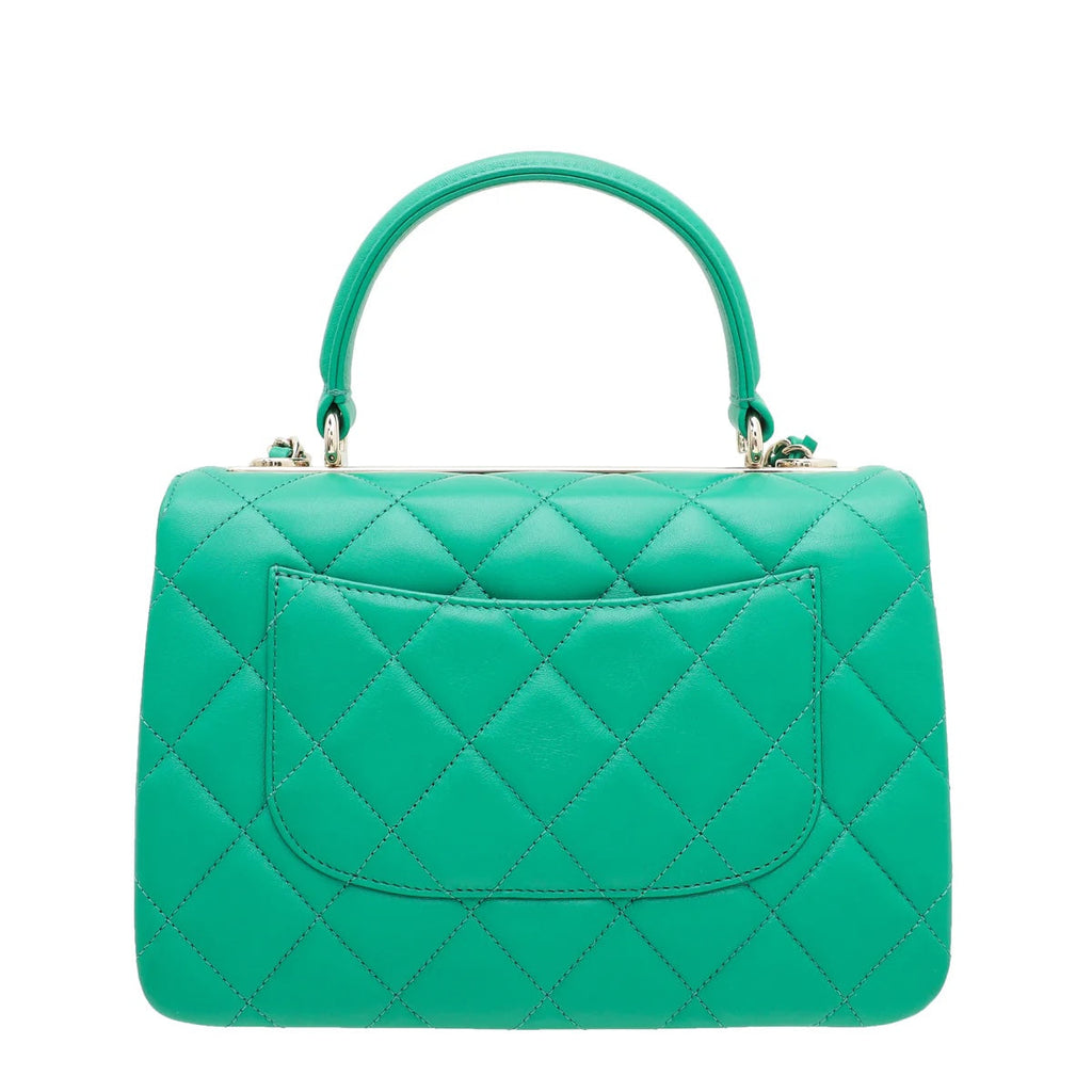 CHANEL QUILTED LAMBSKIN MEDIUM TOP-HANDLE TRENDY BAG