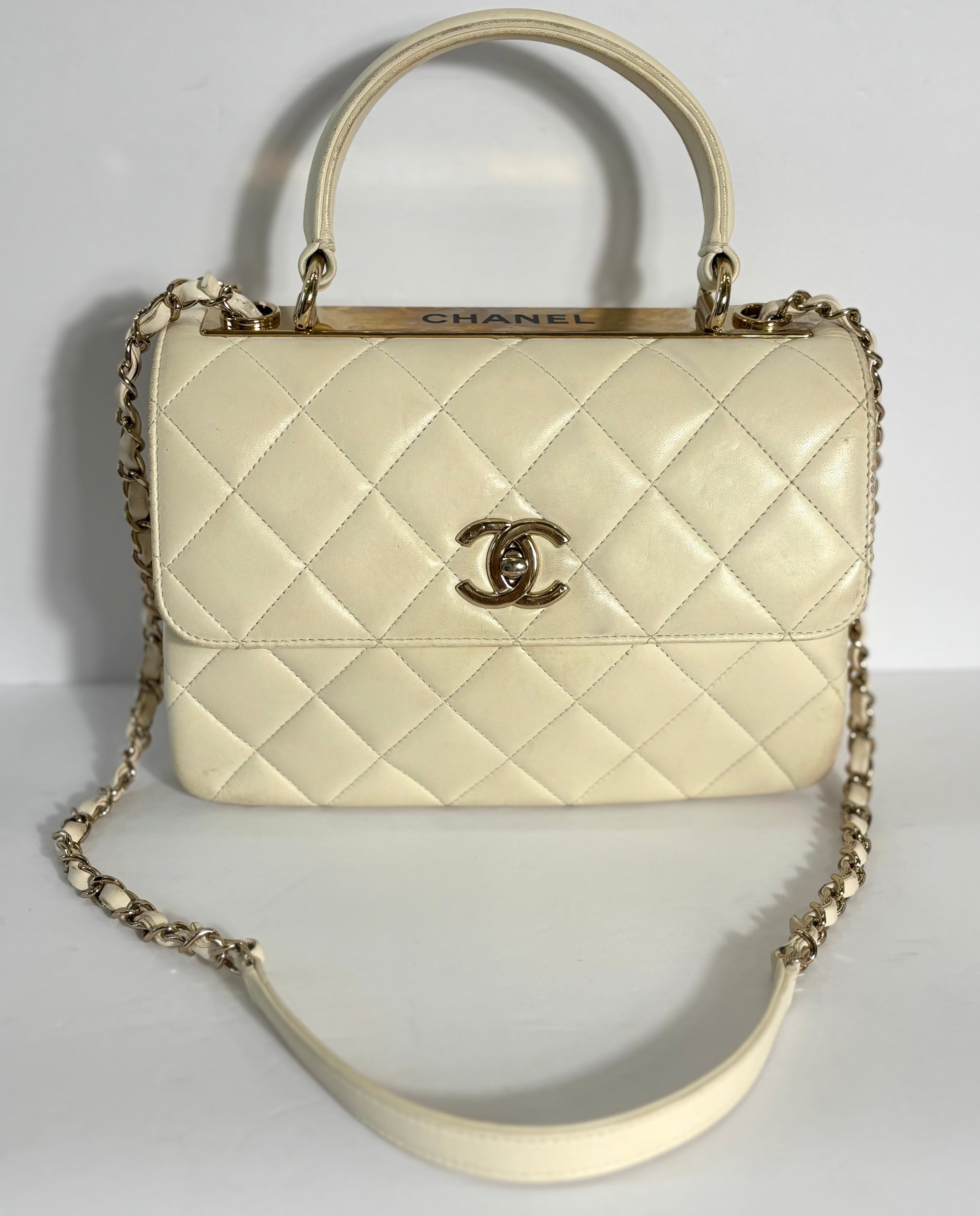 CHANEL QUILTED LAMBSKIN SMALL TRENDY CC HANDLE FLAP BAG