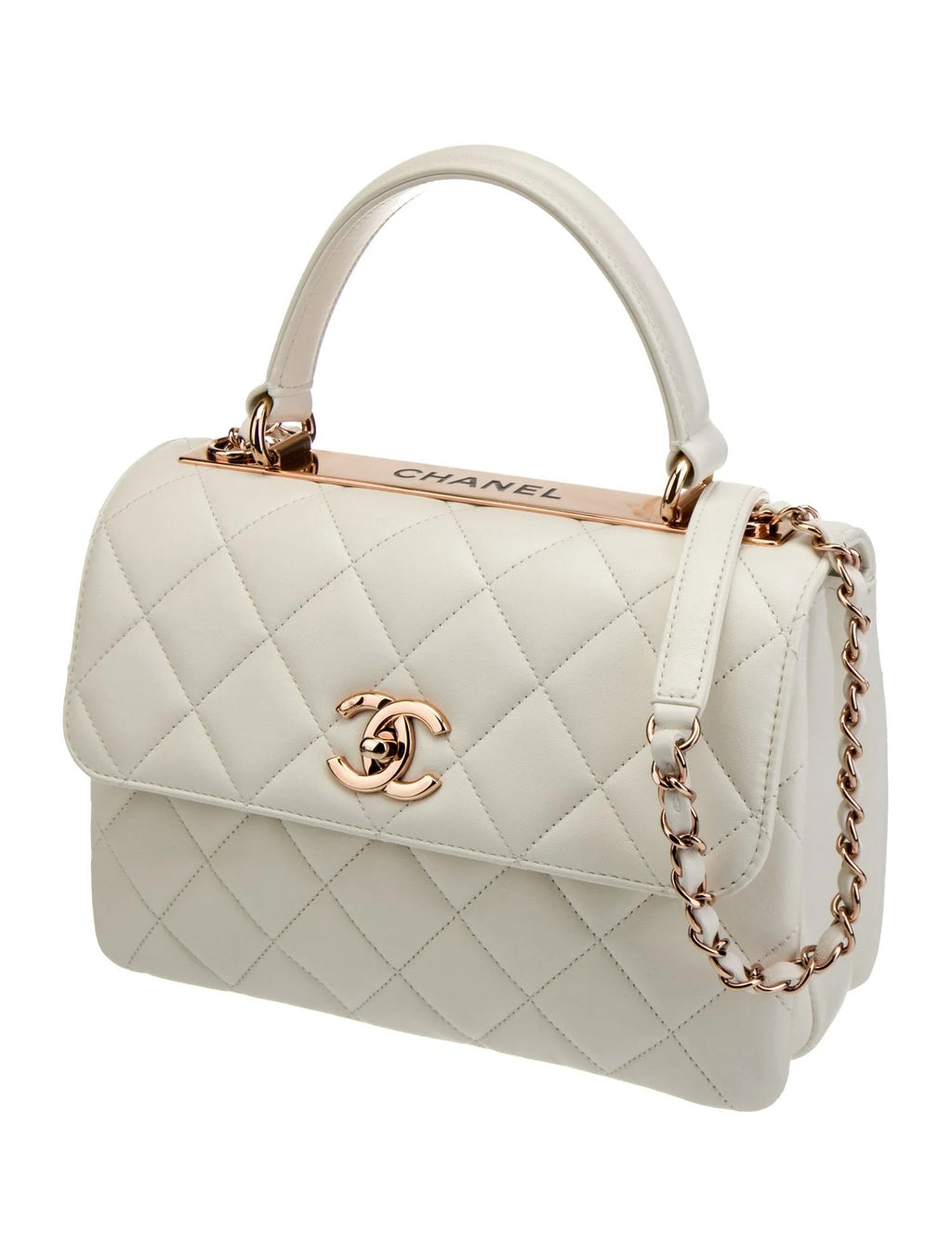 CHANEL LAMBSKIN LEATHER SMALL TRENDY CC TOP HANDLE BAG