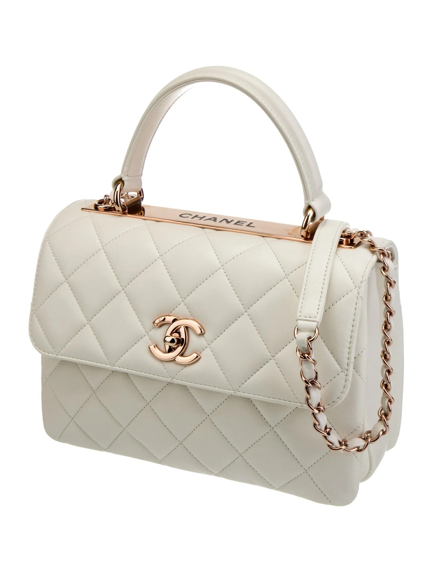 CHANEL LAMBSKIN LEATHER SMALL TRENDY CC TOP HANDLE BAG