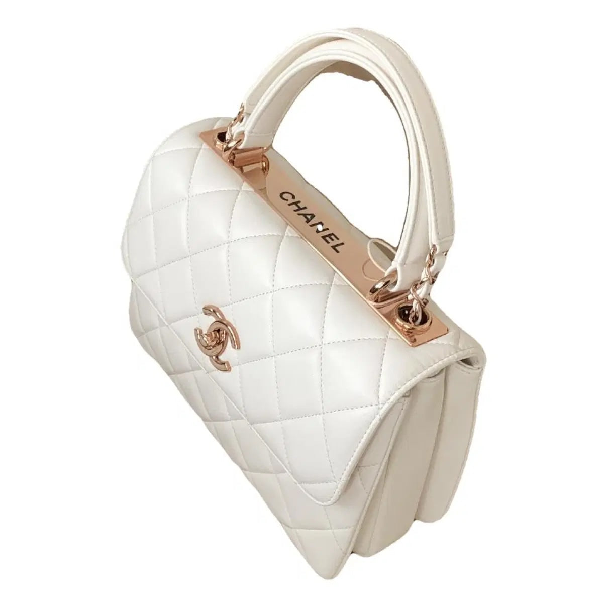 CHANEL LAMBSKIN LEATHER SMALL TRENDY CC TOP HANDLE BAG