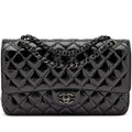 CHANEL SO BLACK QUILTED CRUMPLED CALFSKIN MEDIUM DOUBLE FLAP BAG