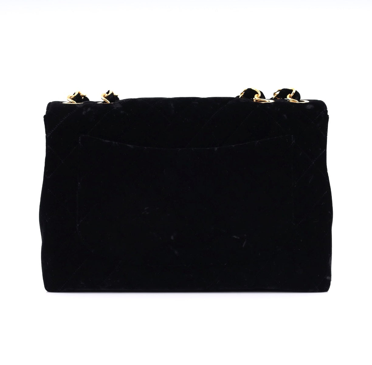 CHANEL QUILTED SUEDE SQUARE CLASSIC VINTAGE SINGLE FLAP BAG