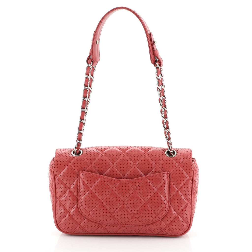 CHANEL PERFORATED LAMBSKIN LEATHER PUNCH JUMBO FLAP BAG