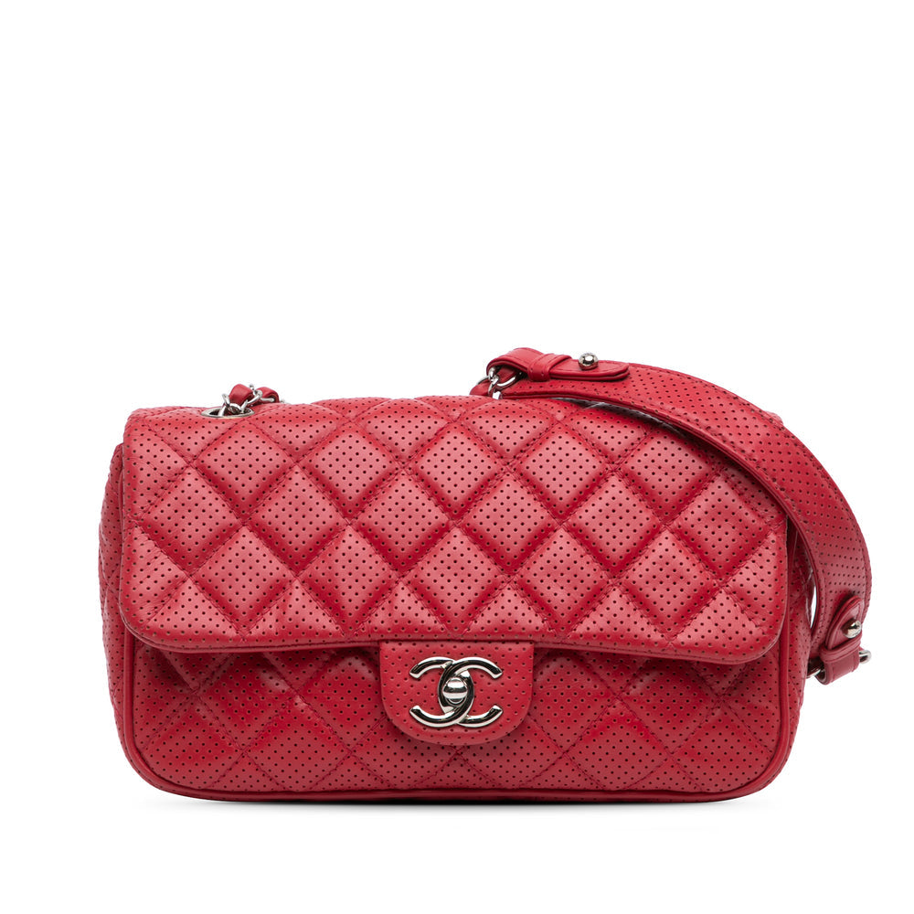CHANEL PERFORATED LAMBSKIN LEATHER PUNCH JUMBO FLAP BAG