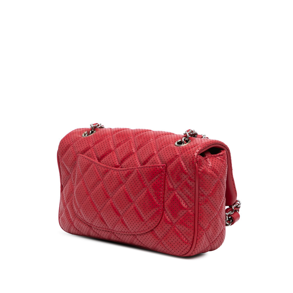 CHANEL PERFORATED LAMBSKIN LEATHER PUNCH JUMBO FLAP BAG