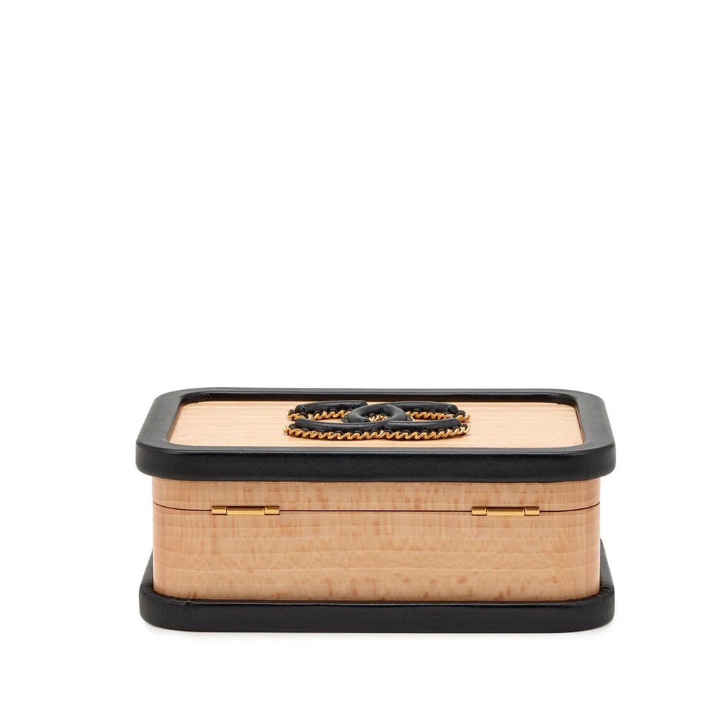CHANEL BEECH WOOD & LAMBSKIN CC VANITY CASE SHOULDER BAG