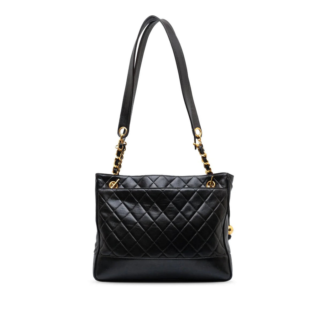 CHANEL CC QUILTED LAMBSKIN LEATHER SHOULDER BAG