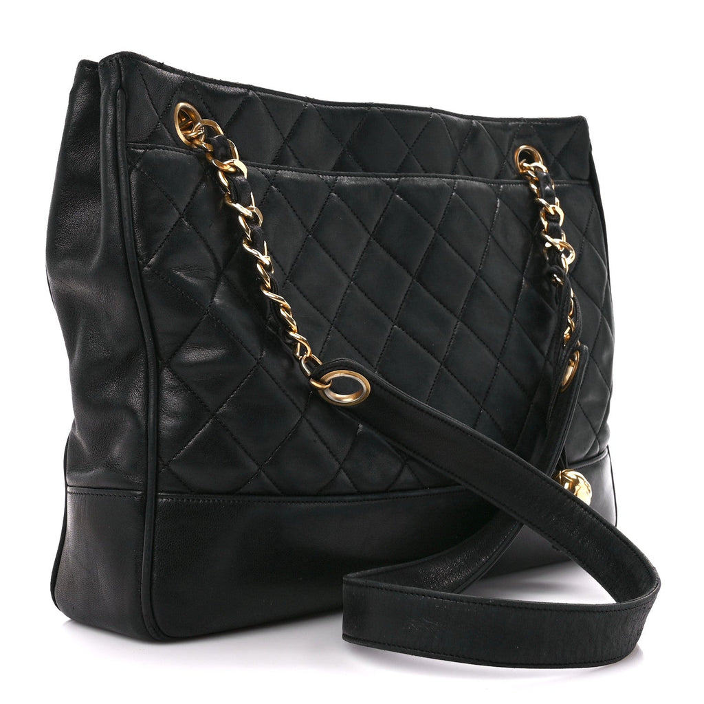 CHANEL CC QUILTED LAMBSKIN LEATHER SHOULDER BAG