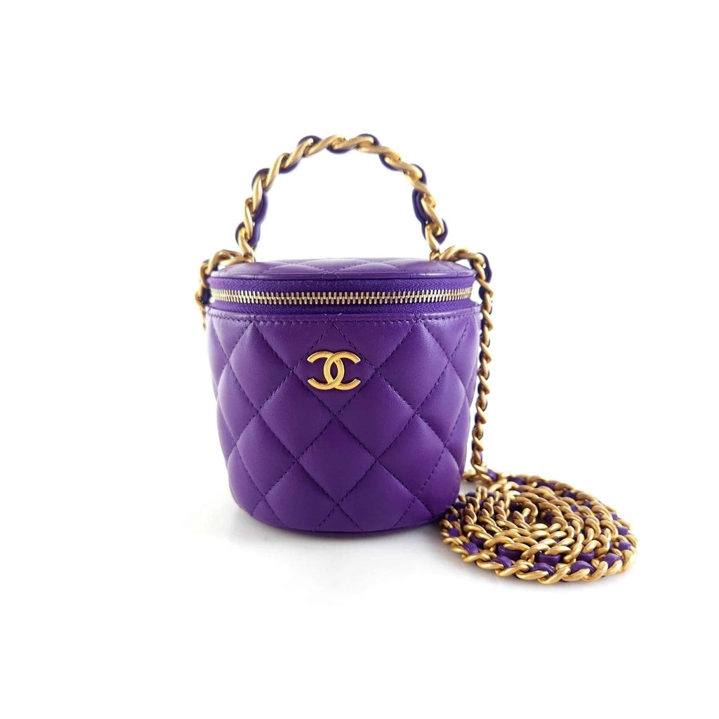 CHANEL QUILTED LAMBSKIN LEATHER AFTERNOON TEA VANITY BAG