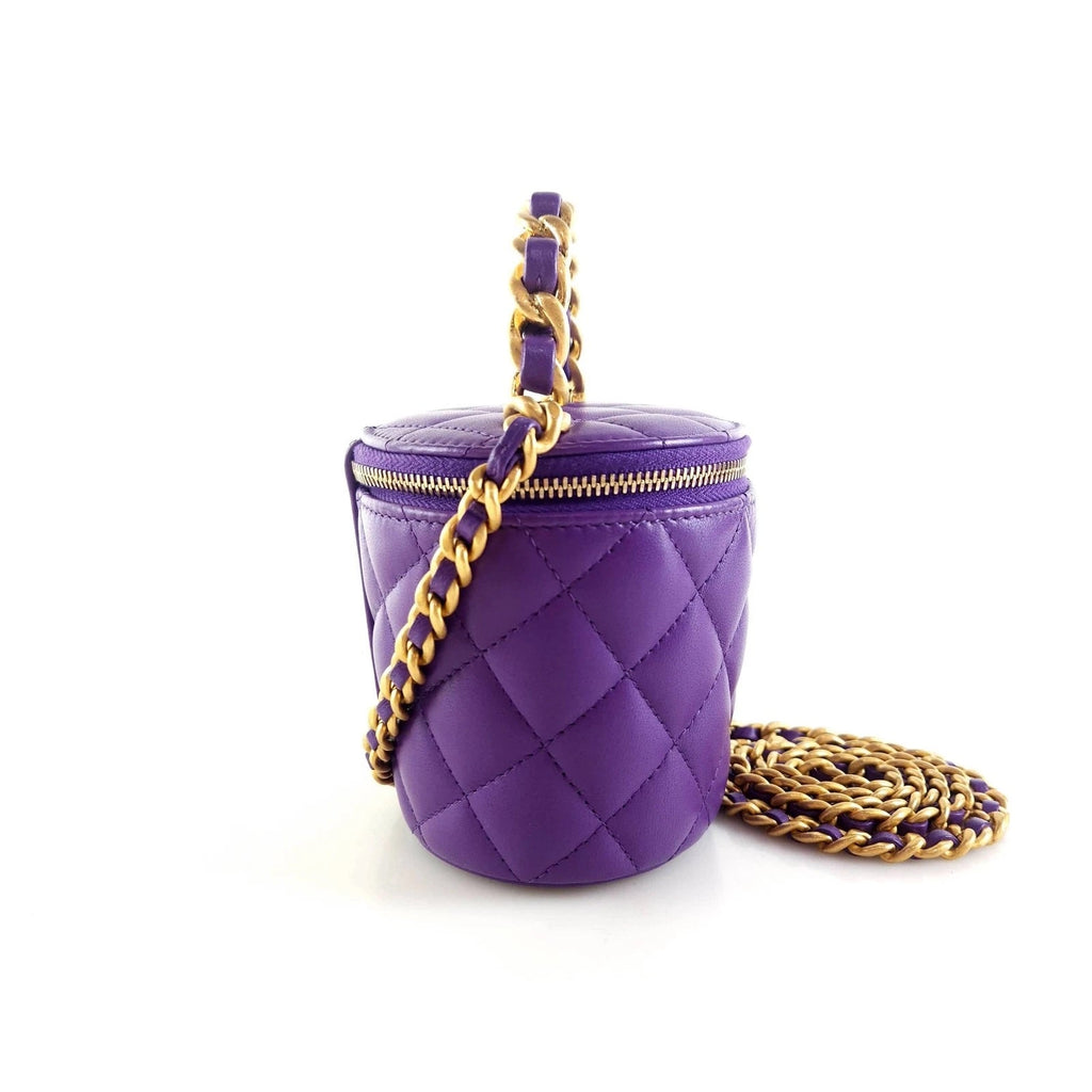 CHANEL QUILTED LAMBSKIN LEATHER AFTERNOON TEA VANITY BAG