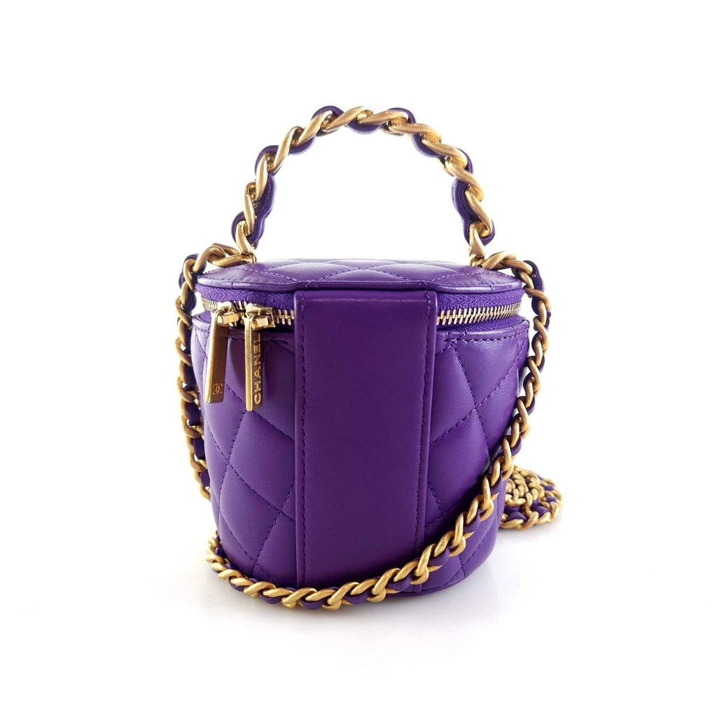 CHANEL QUILTED LAMBSKIN LEATHER AFTERNOON TEA VANITY BAG