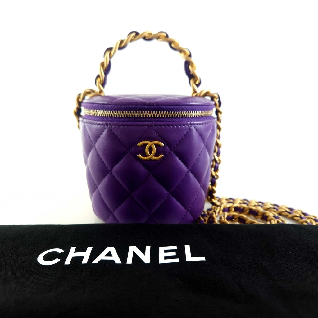 CHANEL QUILTED LAMBSKIN LEATHER AFTERNOON TEA VANITY BAG