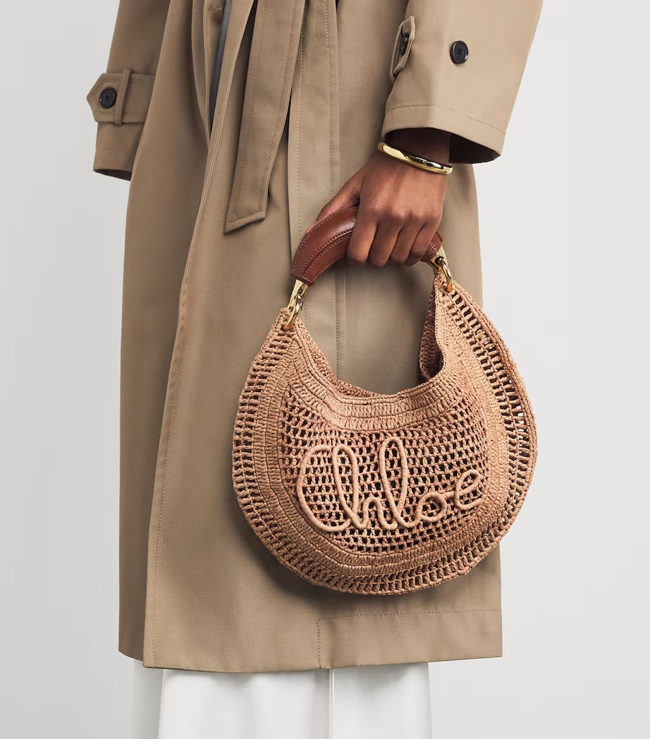 CHLOÉ CROCHET KNIT BANANA HOBO BAG
