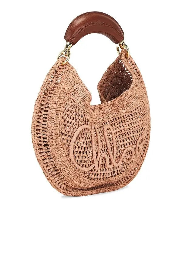 CHLOÉ CROCHET KNIT BANANA HOBO BAG