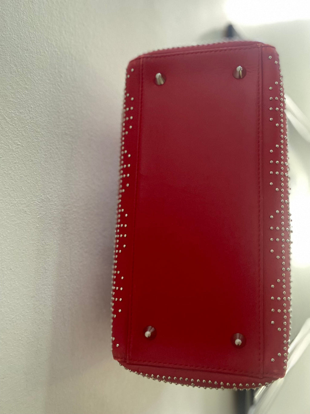CHRISTIAN DIOR LADY DIOR CANNAGE STUDDED LAMBSKIN MEDIUM