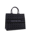 DIOR EMBROIDERED CANNAGE VELVET LARGE BOOK TOTE BAG