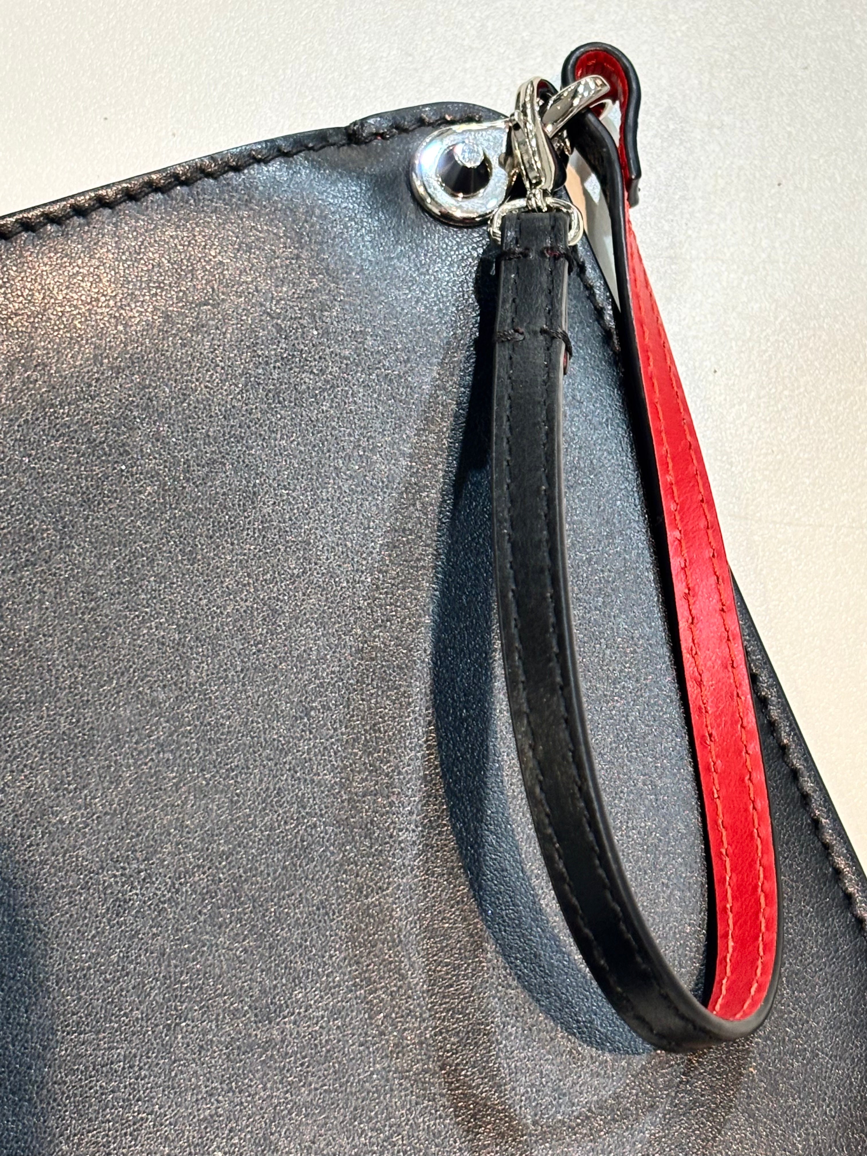 LOUBOUTIN CALFSKIN LEATHER CABATA POCHETTE WRISTLET