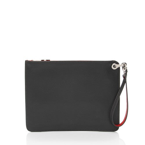 LOUBOUTIN CALFSKIN LEATHER CABATA POCHETTE WRISTLET