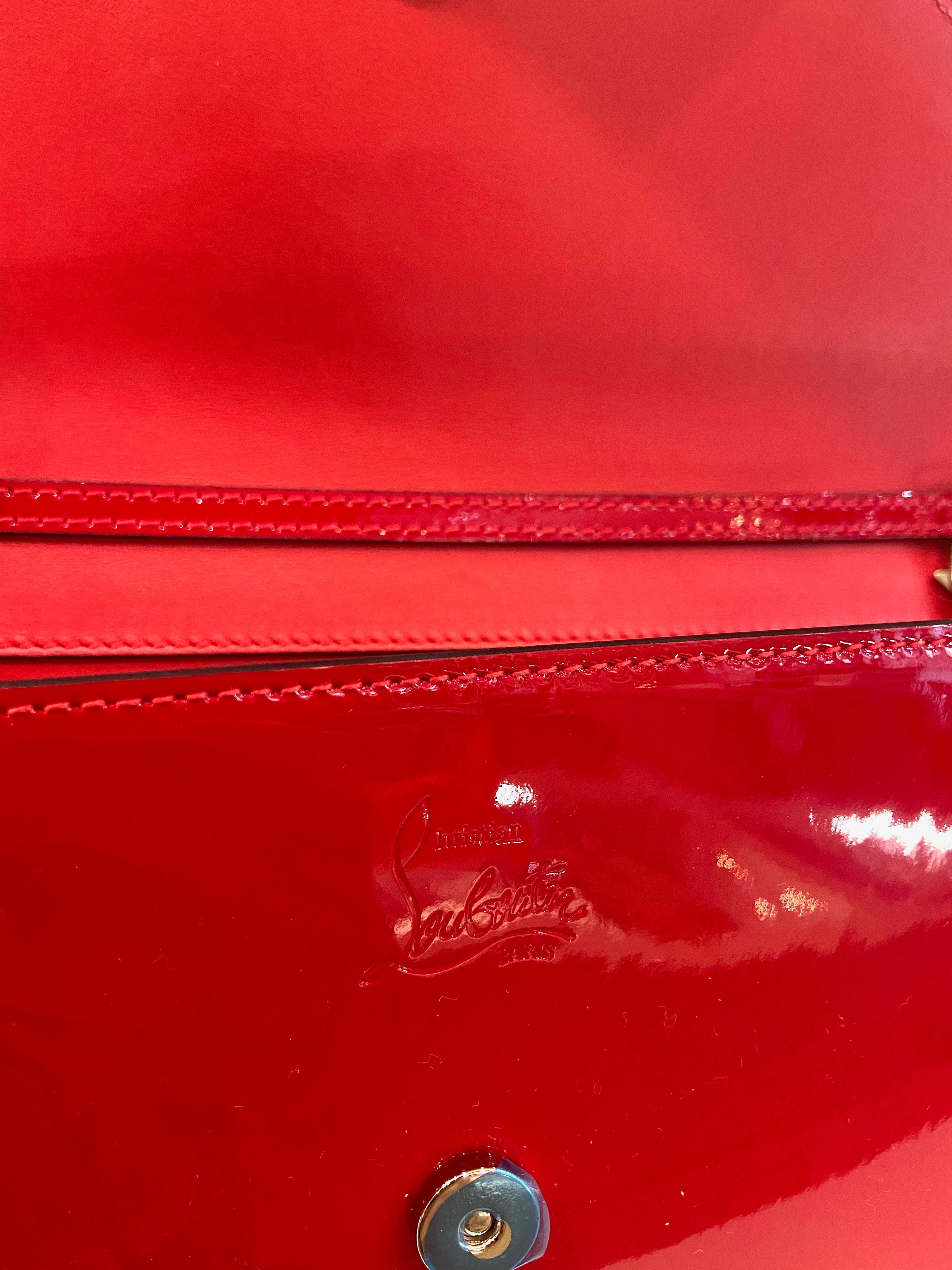 CHRISTIAN LOUBOUTIN LOUBI54 PATENT LEATHER CLUTCH BAG