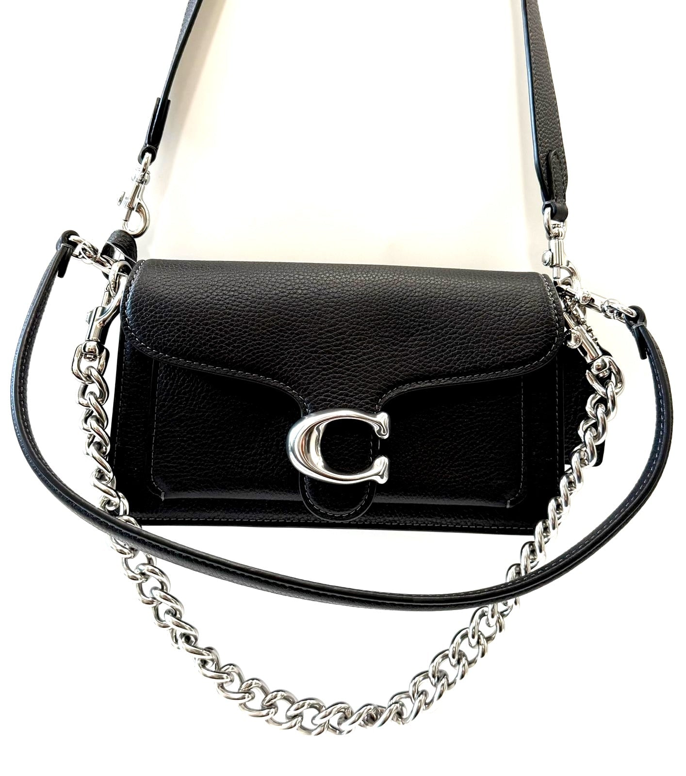 COACH CHAIN TABBY CALFSKIN LEATHER SHOULDER BAG