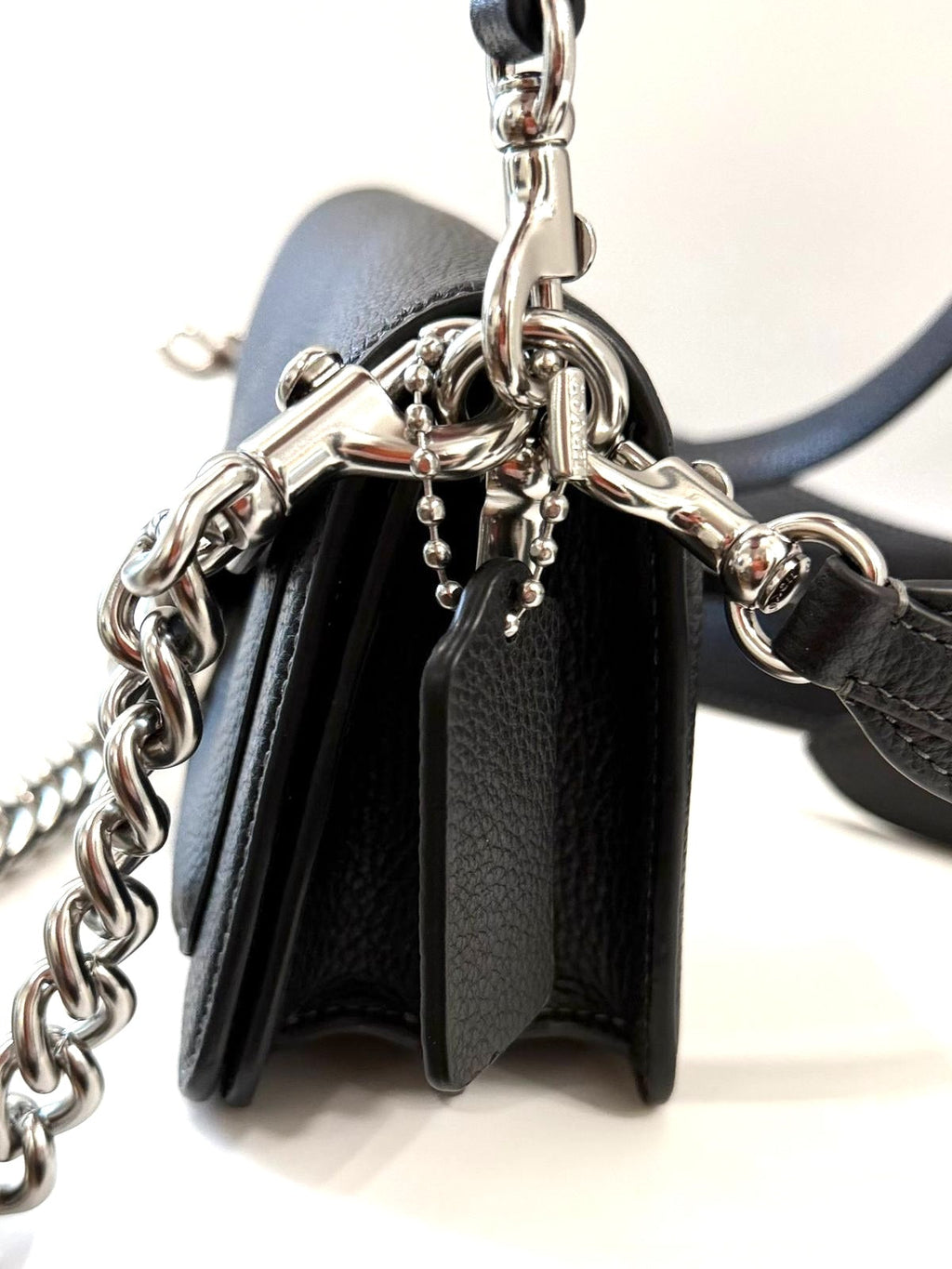 COACH CHAIN TABBY CALFSKIN LEATHER SHOULDER BAG