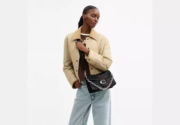 COACH CHAIN TABBY CALFSKIN LEATHER SHOULDER BAG